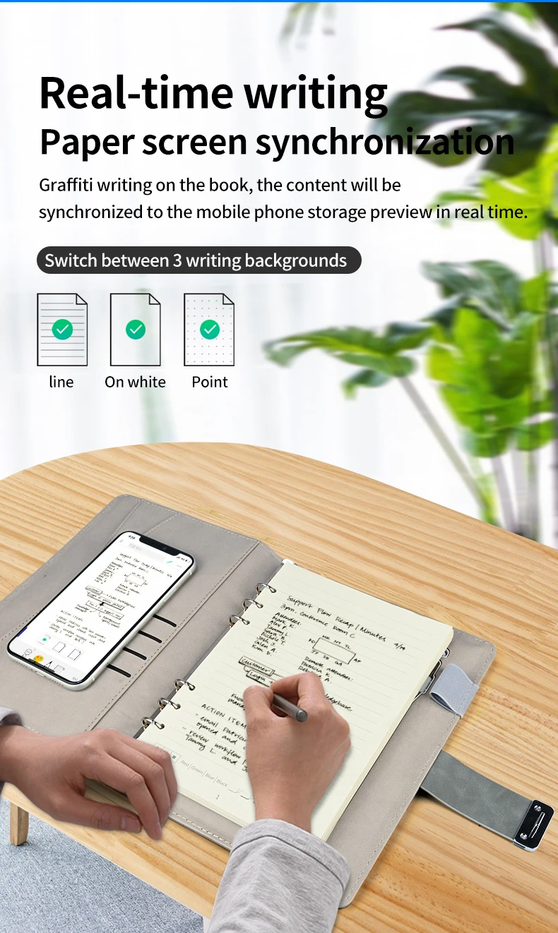 Multi Functional Like Rocketbook Reusable Writing Waterproof Recycled Scannable Smart Power Bank Notebook with digital lock - ANKUX.COM