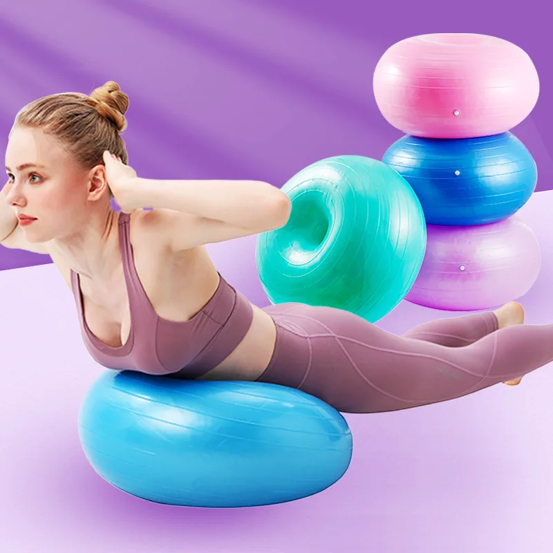 

Manufacturers supply new design apple shaped yoga ball doughnut thick  large yoga ball fitness home spot, Purple, pink, green, blue