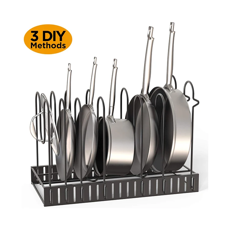 

High demand products and pot lid organizer rack holder pan organizer rack for cabinet, Black