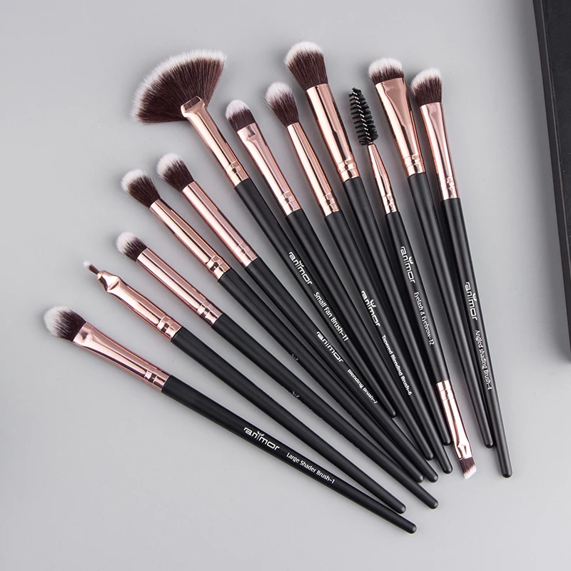 
Anmor 12Pcs Professional Eyeshadow Custom Make Up Brushes Set Cosmetic Eyebrow Makeup Brush 