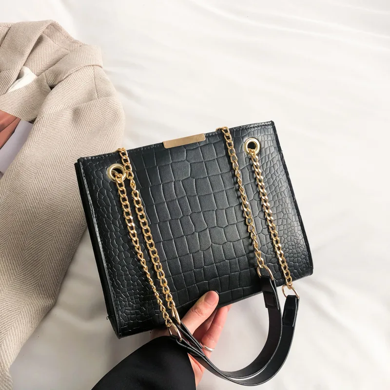 

New Fashion Chain Underarm Bag Texture Single Shoulder Crossbody Bag Small Square Bag Handbag for Women