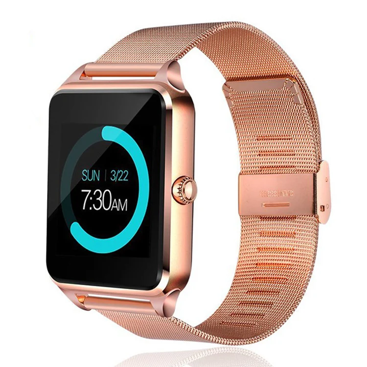 

High Quality Wrist Smartwatch Plus Metal Strap Support Sim Card Insert Touch Screen Z60 Smart Watch Phone