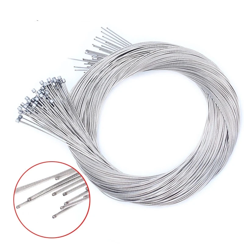 

High toughness Stainless Steel bicycle brake cabInner line Road Bike Front Rear Brake Cable Bicycle Derailleur Line cycling Part, Silver