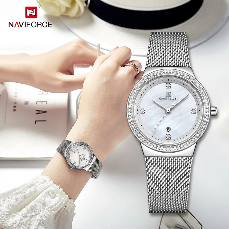 

relojes de mujer women watch for girl gifts NAVIFORCE 5005 ladies wristwatches