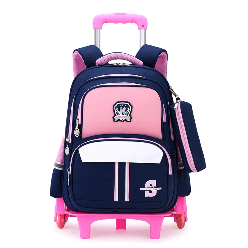 

Girls school backpack with trolley and wheels back pack bags