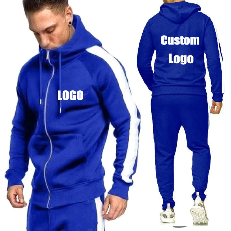 

Custom tracksuit sweatsuit with logo men private label blank track sweat suit jogging jogger set sweatpants and zip up hoodie, 6 colors