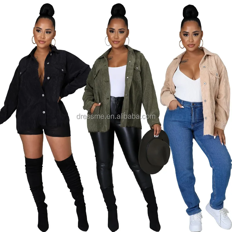 

MT246-866 2021 autumn and winter new women's casual solid color long-sleeve loose coat jacket women's jacket women clothing