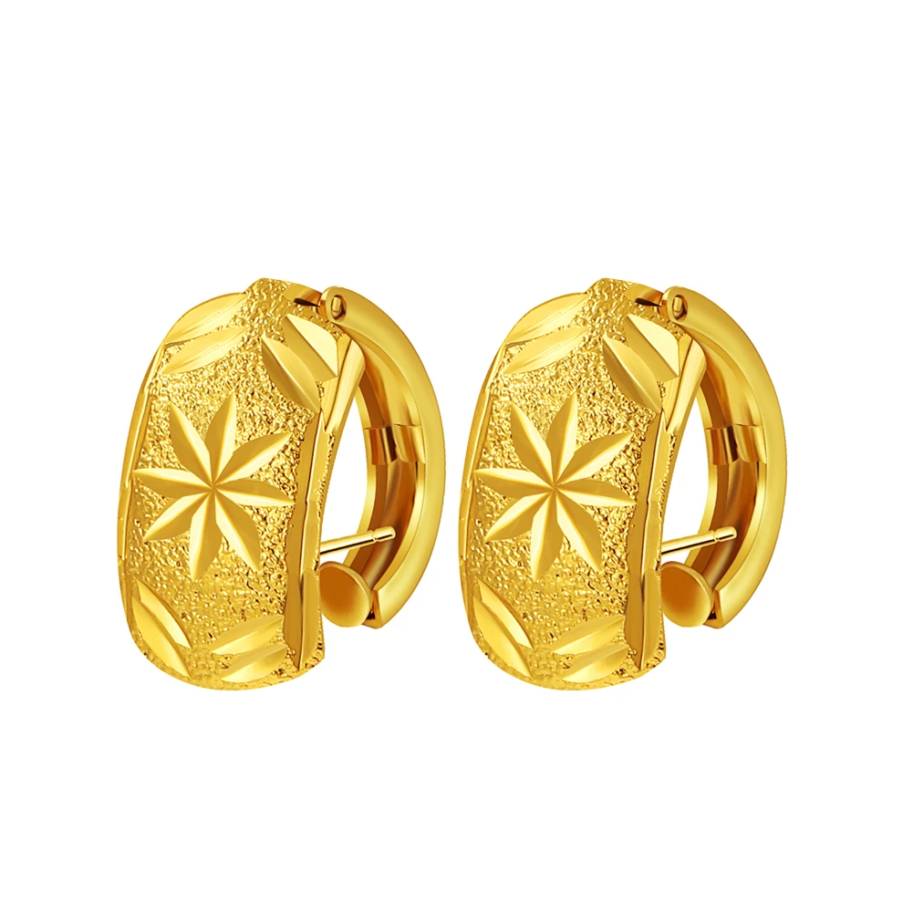 

Ethlyn Fashion Delicate Women Girls Durable Gold Color Carved Clip Earrings Arab Middle Eastern Jewelry MY22