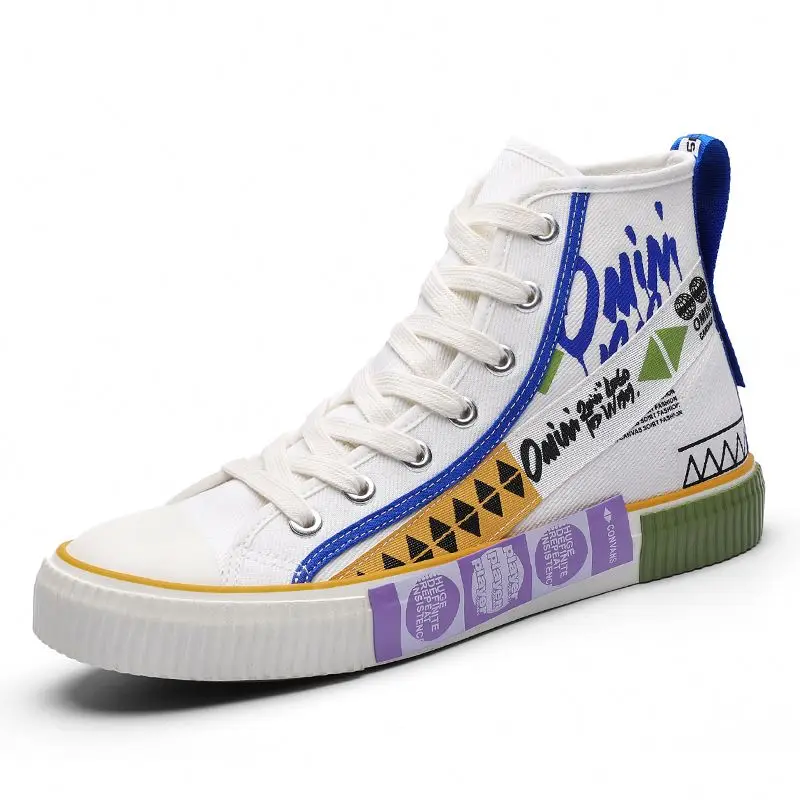 

High top custom canvas shoe sneakers stock wholesale for man, Optional
