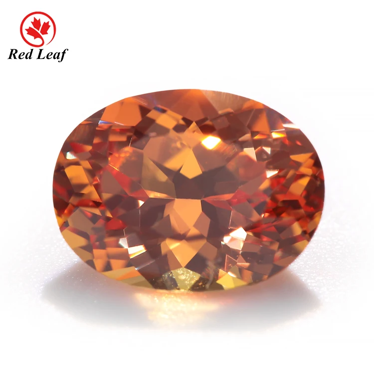 

Redleaf gems Synthetic stone price oval shape orange sapphire gemstone lab grown gems