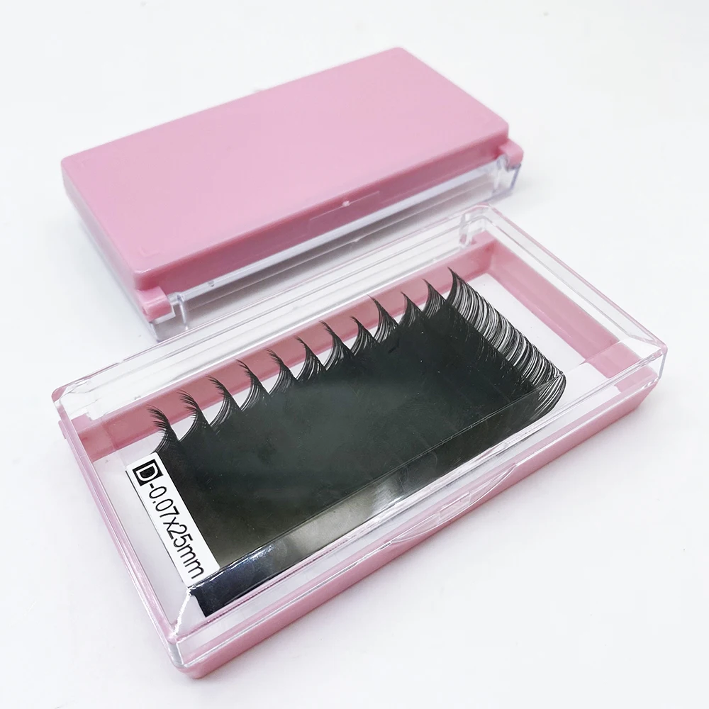 

Professional single lashes tray 0.03 0.05 0.07 0.10 0.15 faux mink individual classic bulk pbt fiber eyelash extensions, Black