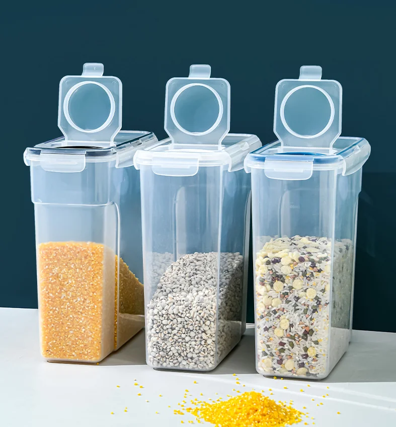 

BPA-Free Airtight Dry Food Dispenser Storage Container Kitchen Cereal Organization Containers, Multi