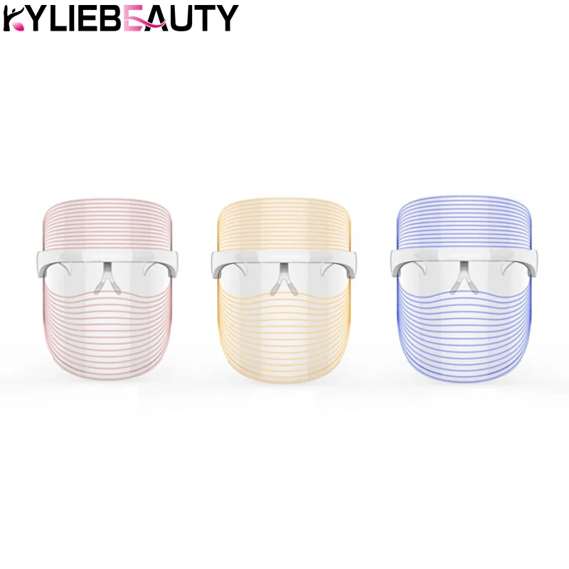 

PDT Photon Light Facial Skin Beauty Therapy 3 Colors LED Face Mask Beauty Device rechargeable light LED mask