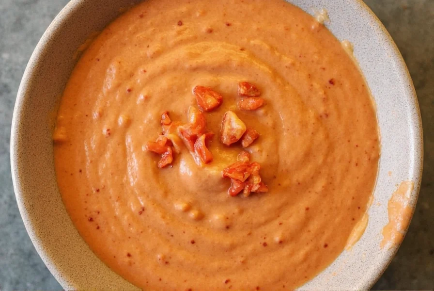 Homemade ancho chili aioli in bowl