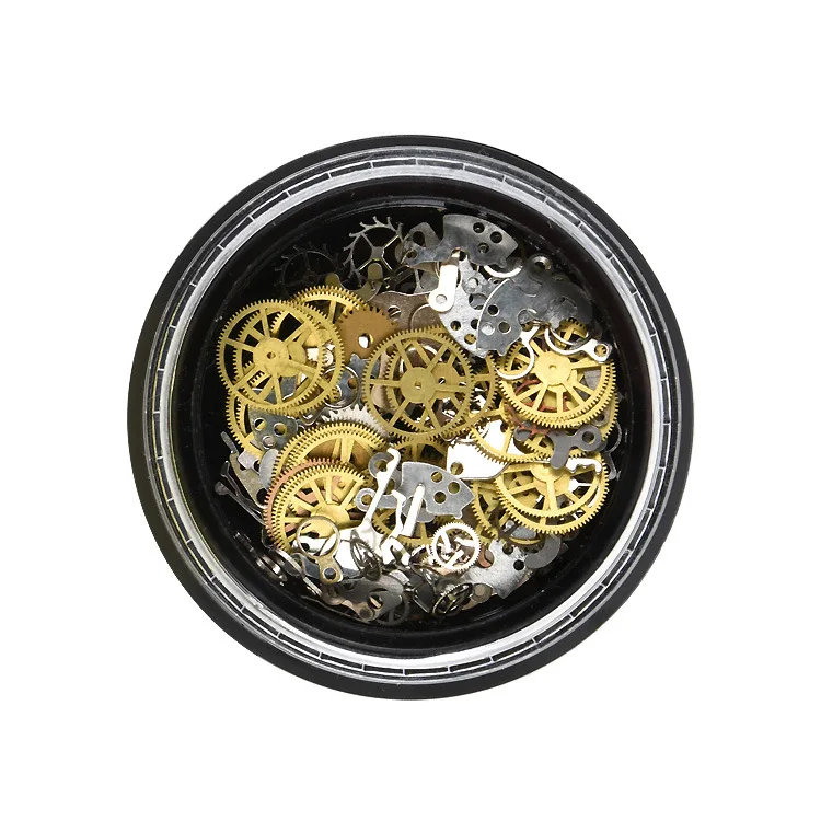 

OEM 1 Box Metal Nail Art Decoration retro Wheel Steampunk Nail Decorations Ultra Thin Wheel 3D Accessories Nail Art