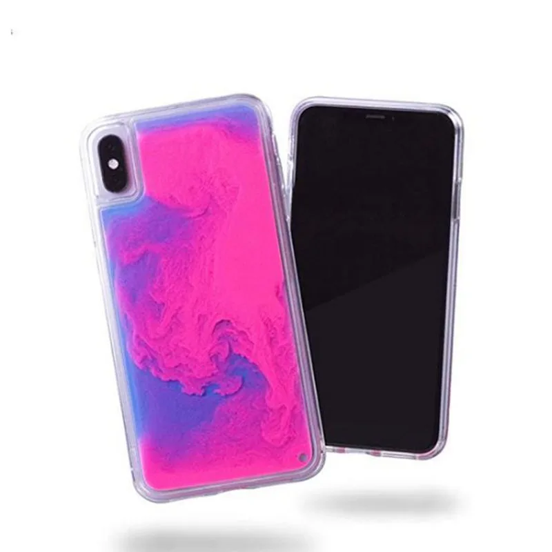 

Luxury Neon Glow in Darkness Glitter Liquid Luminous Sand quicksand phone Case For iPhone 6 7 8 Plus X XS XR MAX