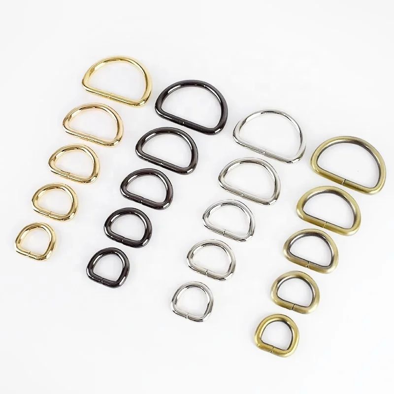 

Yunbo Factory Custom Various Sizes Wholesale metal iron d-ring metal d ring buckle for bag strap, Silver,antique brass,gold,gunmetal