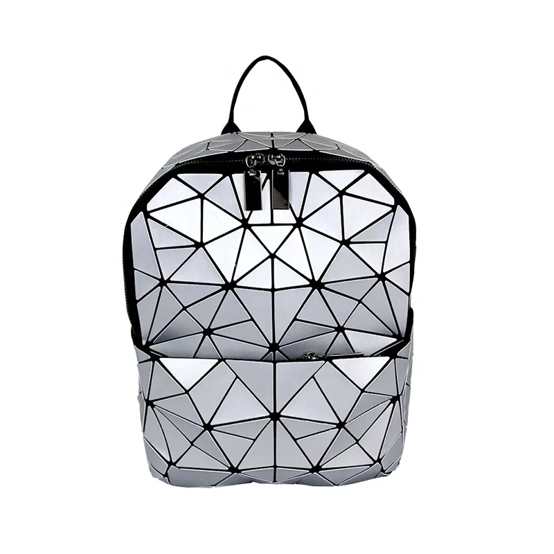 

Fashion Travel Backpack geometric bag Student For Wholesales, Black, pink, silver, golden, gray