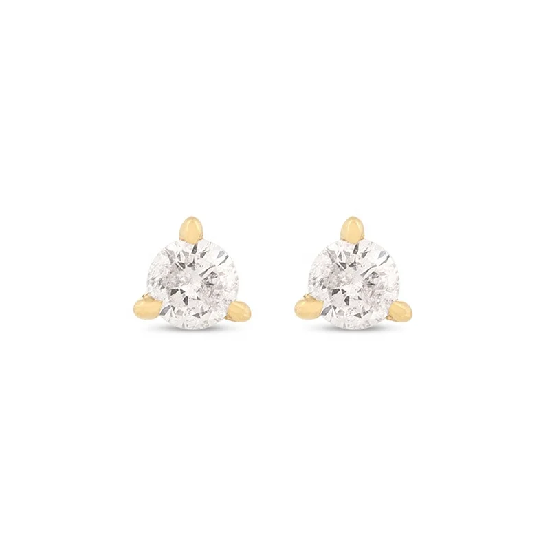 

Gemne tiny 925 sterling silver 14k yellow gold single diamond stud earring women