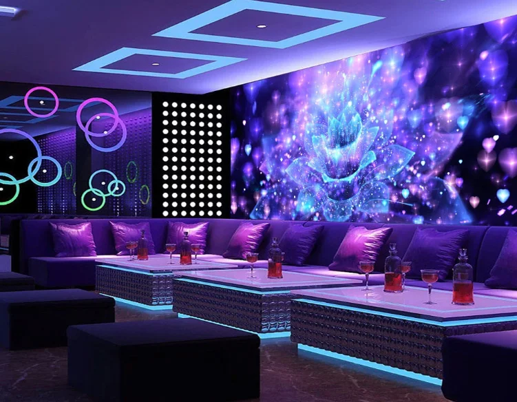 酷夜总会壁纸贴纸花酒吧 ktv 壁画壁纸 3d