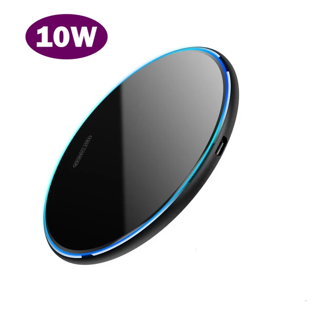 

10W Wireless Charging Pad 10Q Fast Qi Wireless Charger, Black/white