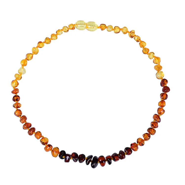 

DY Best gift for baby baltic amber teething necklace , metal head amber teething necklace for babies