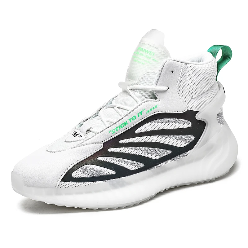 

Leisure high - top basketball shoe sports leisure reflective tide men's shoes, zapatillas TPU large - size shoes