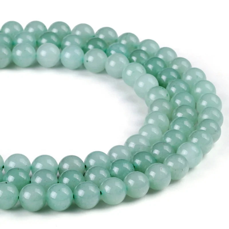 

4/6/8/10/12mm Green Dongling jade semi-finished loose beads DIY round beads bracelet jewelry accessories wholesale