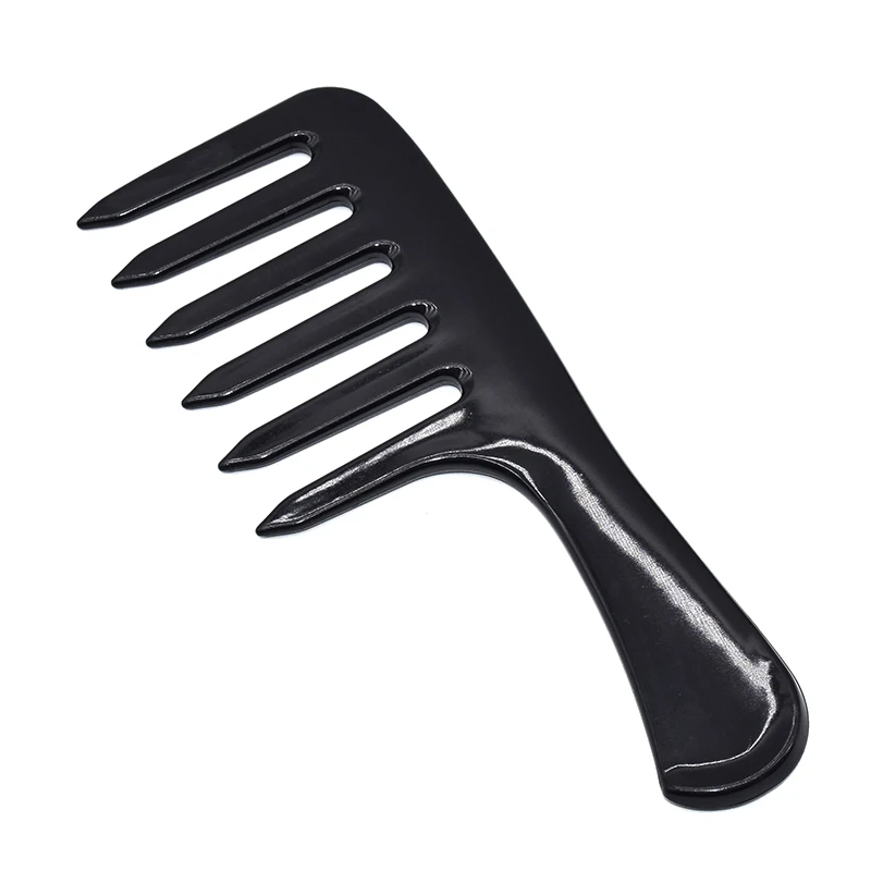 

Salon Barber Hairdressing Cutting Wide Tooth Detangling No Sharp Edges Black Plastic Retro Oil Hair Comb