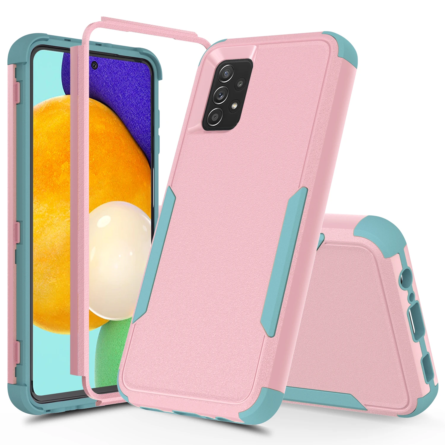 

2021 trending product military shockproof phone case for samsung A52 tpu pc military grade protection phone case for samsung A72, Multicolors