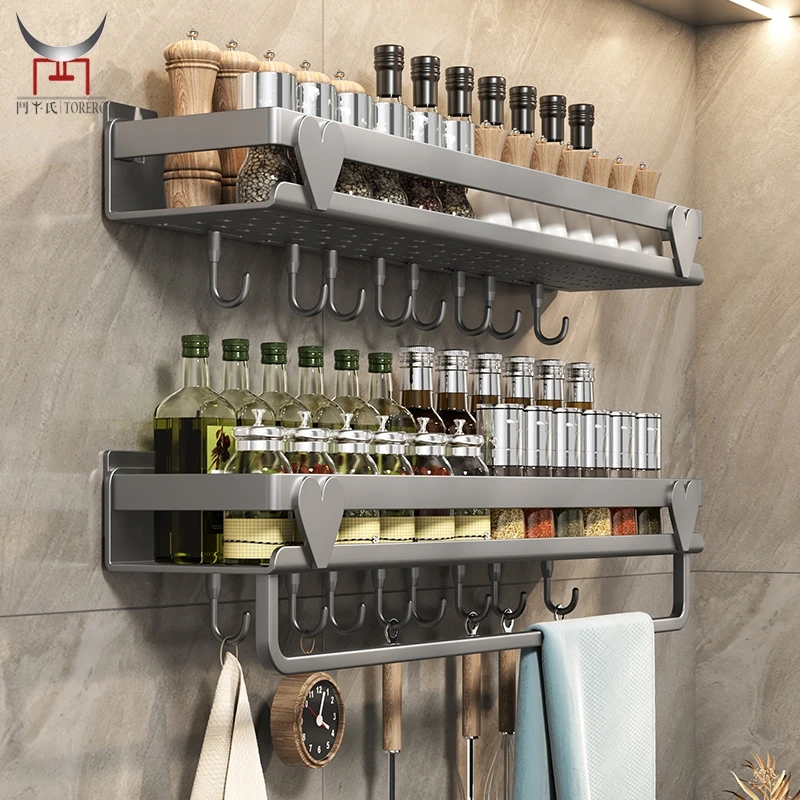 

Wall Mounted Metal Spice Rack Organizer With Drainboard Tray Cup Holder Utensil Holder Shower Organizer With Hooks