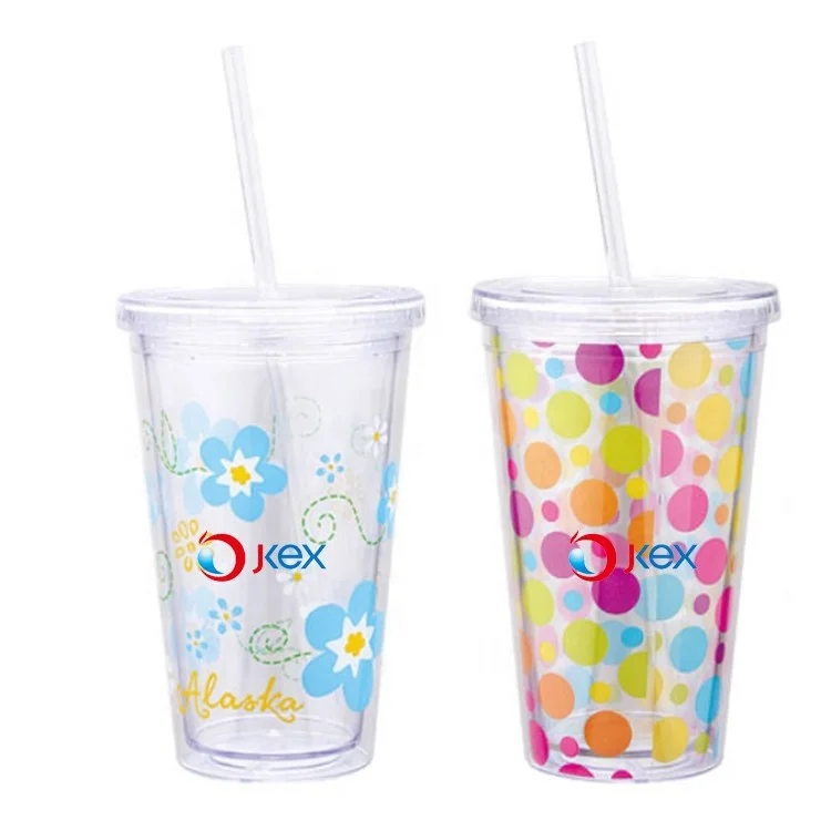 

Eco-friendly 450ml BPA free AS material Double wall plastic drinking water cup, Customized color