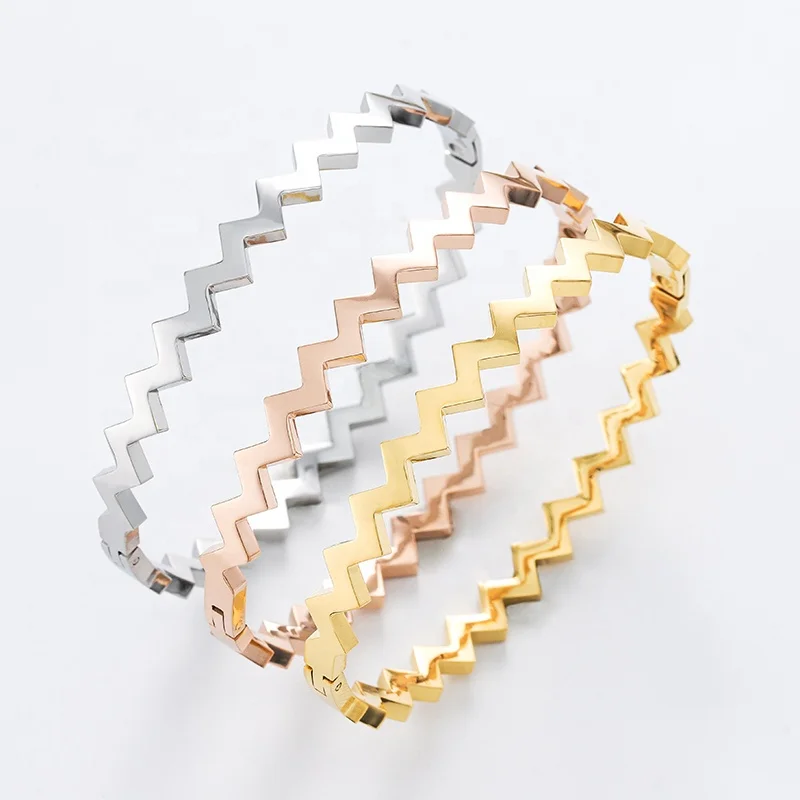 

Anti Tarnish Stainless Steel Bracelets 18K Rose Gold Waterproof Custom Hot Selling Dainty Female Bangle Bracelet