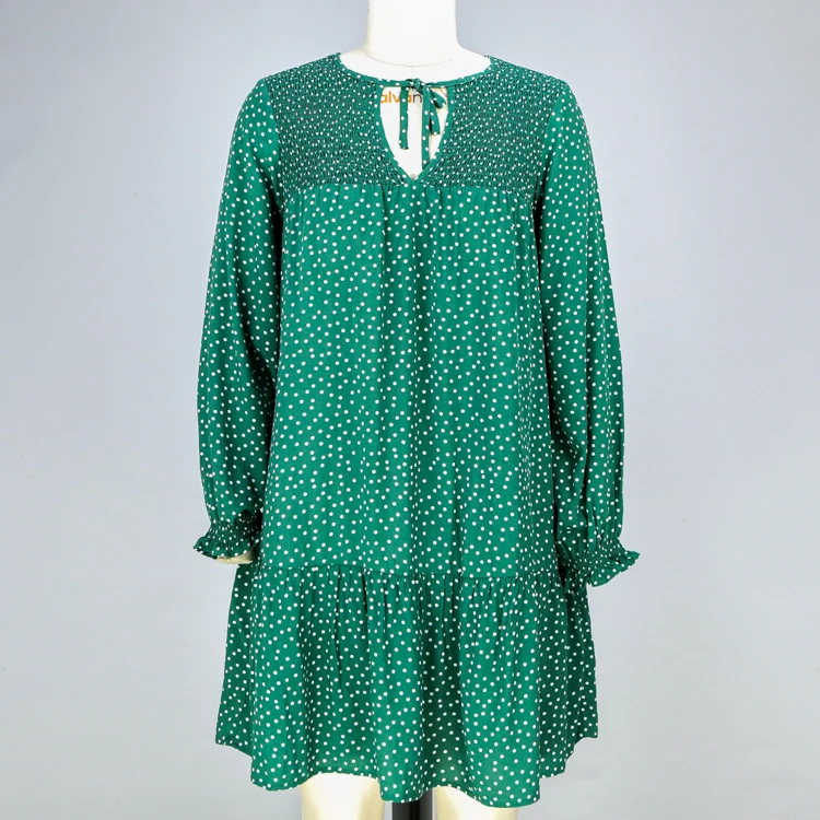 

Trendy Ruffles pleated african dot print elegant prom long tiered solid dress for women formal