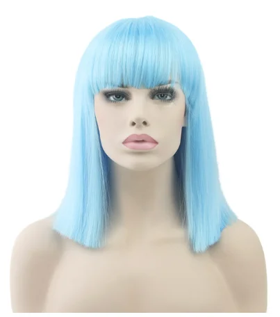 

New style 8 Colors Synthetic Hair Heat Resistant Blue Black Color Hair Wig Party Straight Short Cosplay Wigs for Women