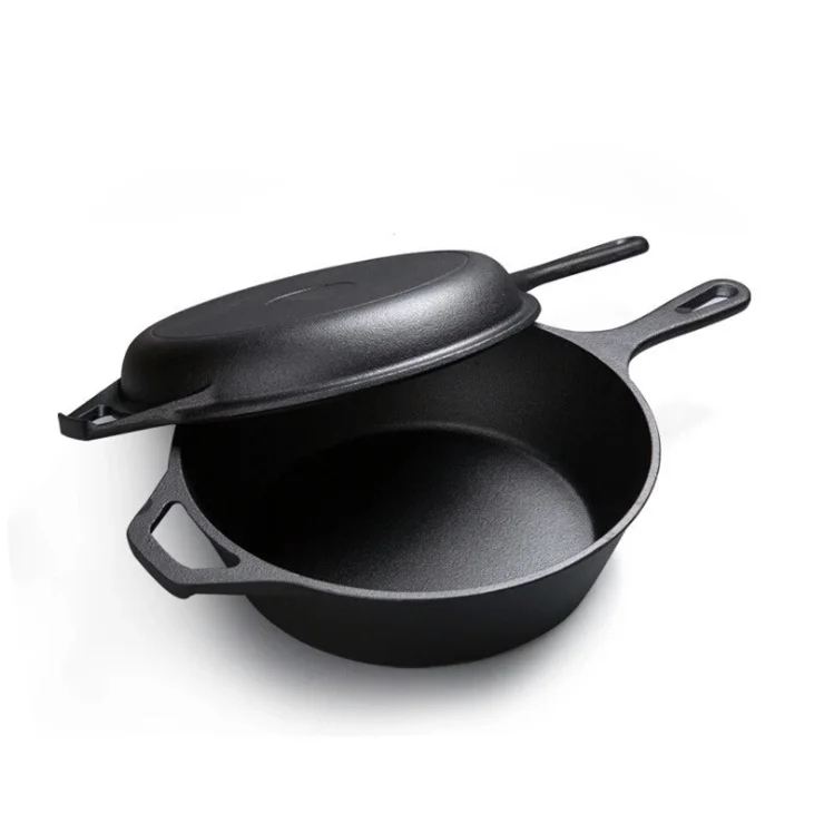 

Pre-Seasoned Camping Kitchen Cookware Cast Iron Combo Cooker