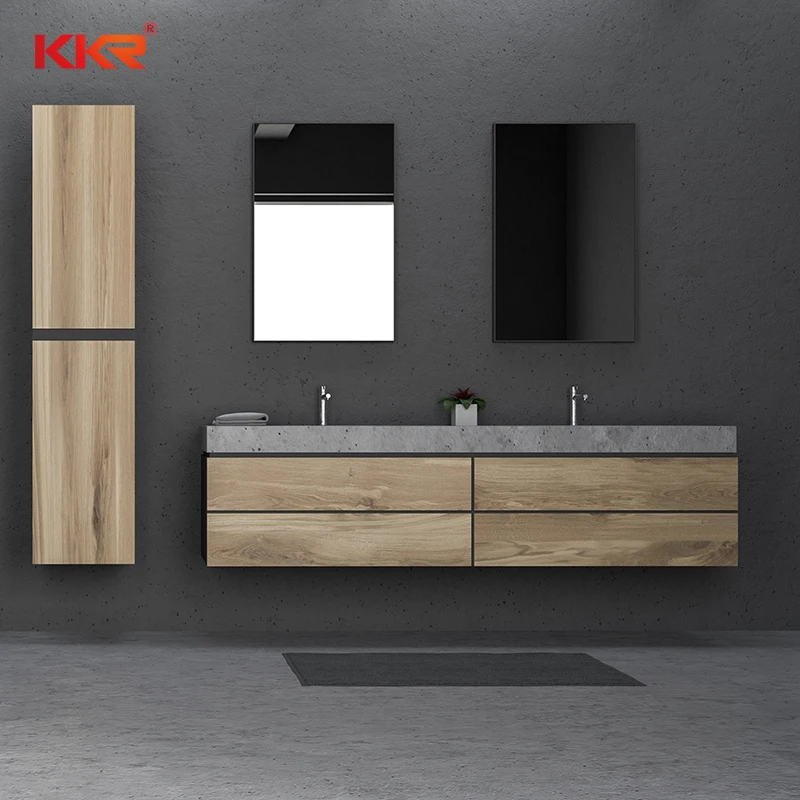 Contemporary Bathroom Furniture Wall Hung  Wash Cabinet Basin Solid Surface Vanity
