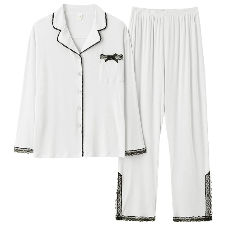 

Women Long Sleeve Modal Pajama Sets Lady Long Loungewear Sleepwear Homewear Pyjamas