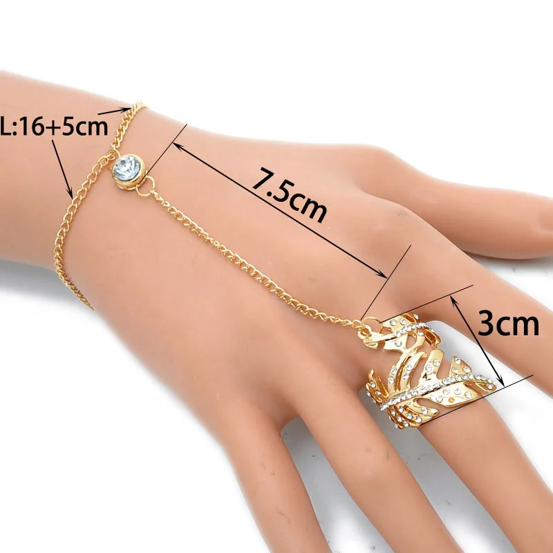 

Gold Silver Color Openwork leaf ring Love Link Chain Bracelets For Women Friendship Love Wedding Bridal Charm Bracelets Bangles