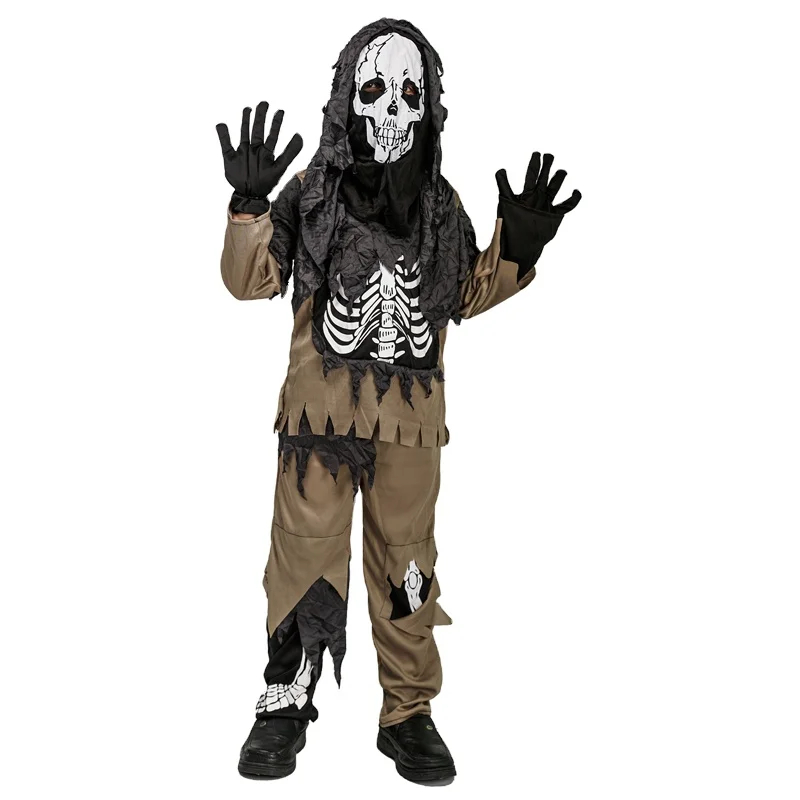 

Scary Halloween Kids Horror Skeleton Costume Party Cosplay Ghost Costume For Children