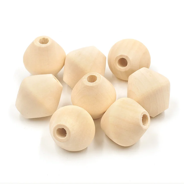

Spinning top DIY accessory jewellery making raw large hole bulk wholesale wooden craft bead, Natural