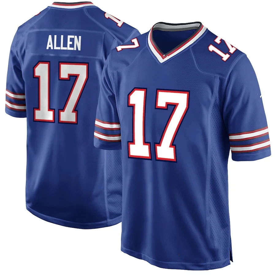 

Custom Buffalo City Allen 17 Diggs14 White 27 Bill Team Club Uniform Stitched American Football Jerseys Royal game