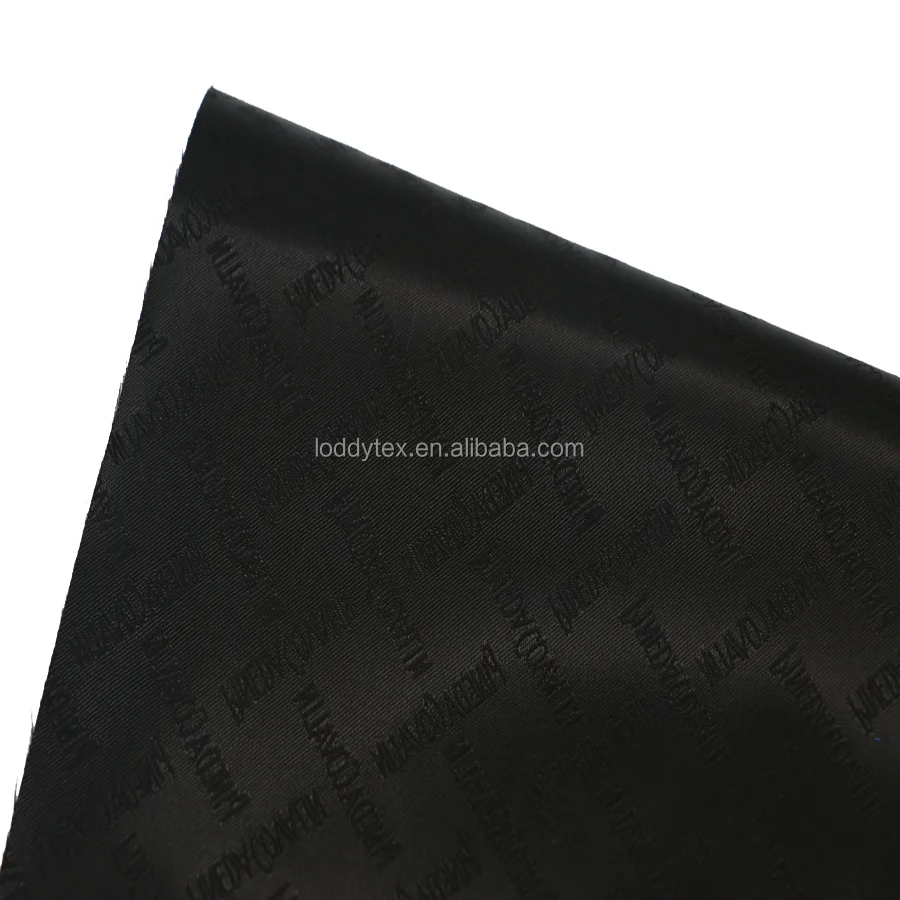 100% Polyester Fabric Lining  Logo Of Jacquard  For handbag