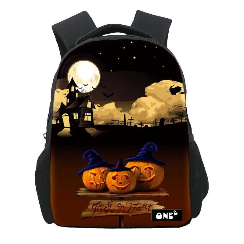 

cheapest children school bag pumpkin print shoulder school bag with comfortable padded soft handle large capacity, Customized