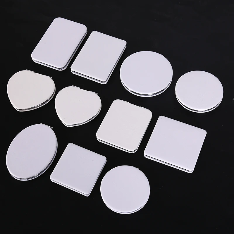 

Round Square Heart Shaped White PU Leather Pocket Mirror Compact Portable Folding Cosmetic Women Mini Makeup Mirror