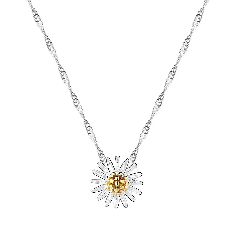 

Wholesale Cheap 925 Sterling Silver Flower Series Cute Daisy Split Color Flower Jewelry Set For Girls