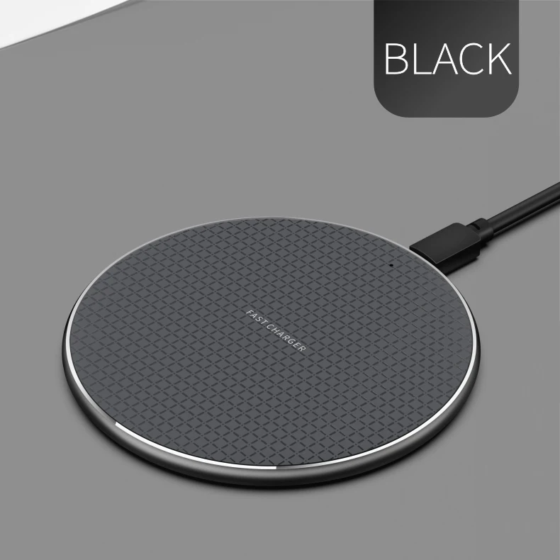 

Hot sale K8 Qi Wireless Charger 10W Fast Charging for phone, Black slver pink red blue