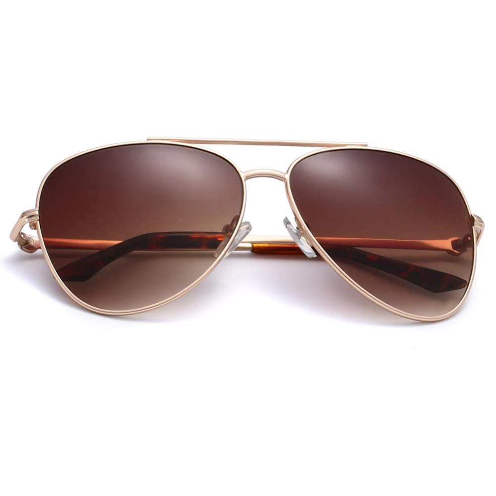 

Custom fashion men brown classic pilot sun glasses polarized