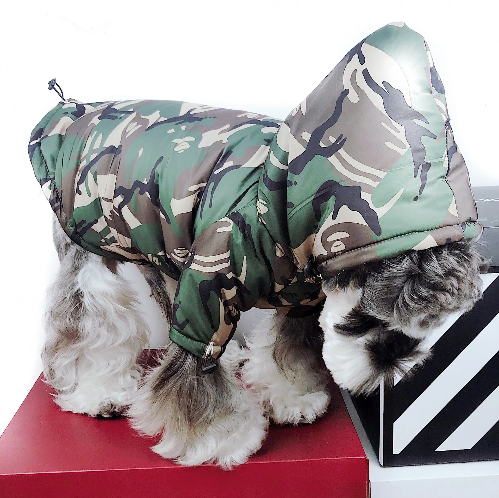 

Hot selling popular waterproof snowproof windproof camouflage reflective pet raincoat dog jacket