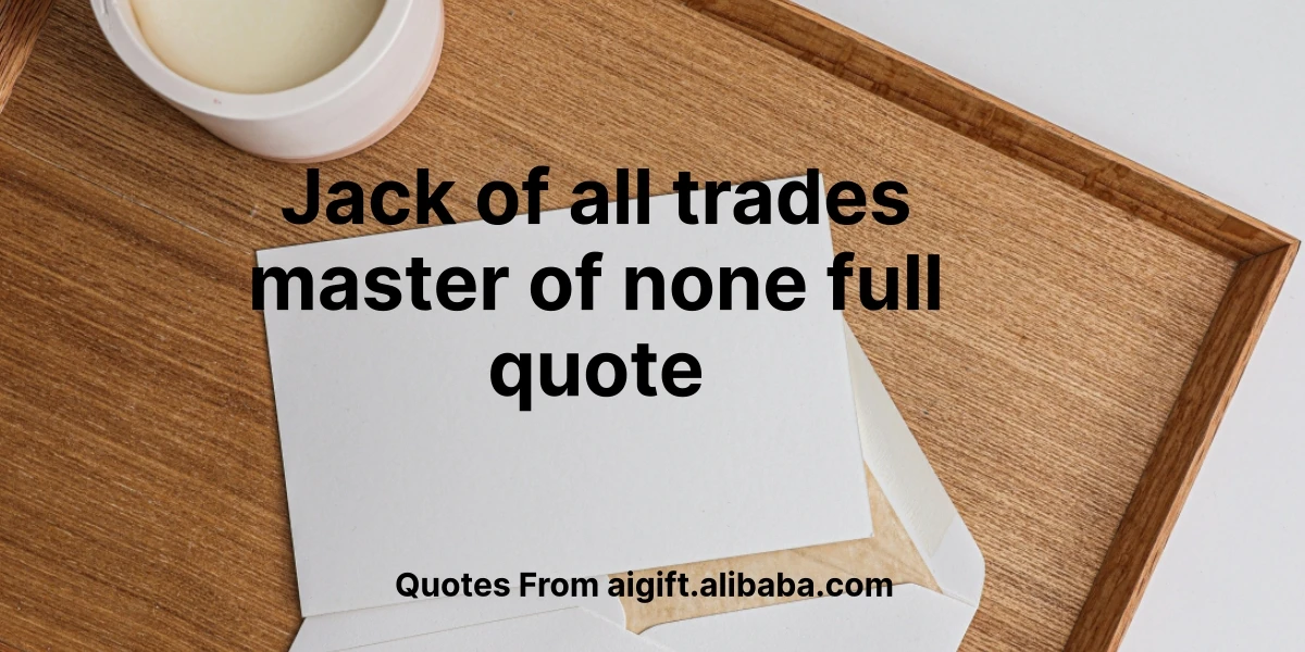 jack of all trades master of none full quote